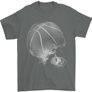 Basketball Skull Mens T-Shirt 100% Cotton Charcoal