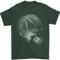 Basketball Skull Mens T-Shirt 100% Cotton Forest Green