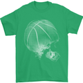 Basketball Skull Mens T-Shirt 100% Cotton Irish Green