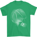 Basketball Skull Mens T-Shirt 100% Cotton Irish Green