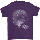 Basketball Skull Mens T-Shirt 100% Cotton Purple