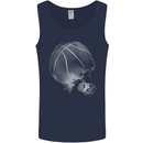 Basketball Skull Mens Vest Tank Top Navy Blue