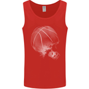 Basketball Skull Mens Vest Tank Top Red
