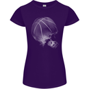 Basketball Skull Womens Petite Cut T-Shirt Purple