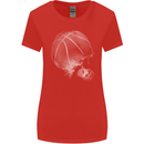 Basketball Skull Womens Wider Cut T-Shirt Red