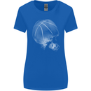 Basketball Skull Womens Wider Cut T-Shirt Royal Blue