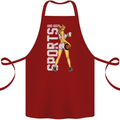 Basketball Sports & Beer Funny Cotton Apron 100% Organic Maroon