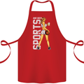Basketball Sports & Beer Funny Cotton Apron 100% Organic Red