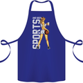 Basketball Sports & Beer Funny Cotton Apron 100% Organic Royal Blue