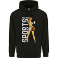 Basketball Sports & Beer Funny Mens 80% Cotton Hoodie Black