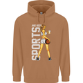 Basketball Sports & Beer Funny Mens 80% Cotton Hoodie Caramel Latte