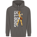 Basketball Sports & Beer Funny Mens 80% Cotton Hoodie Charcoal