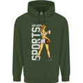 Basketball Sports & Beer Funny Mens 80% Cotton Hoodie Forest Green