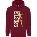 Basketball Sports & Beer Funny Mens 80% Cotton Hoodie Maroon