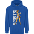 Basketball Sports & Beer Funny Mens 80% Cotton Hoodie Royal Blue