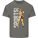 Basketball Sports & Beer Funny Mens Cotton T-Shirt Tee Top Charcoal
