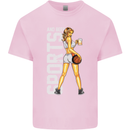 Basketball Sports & Beer Funny Mens Cotton T-Shirt Tee Top Light Pink