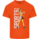 Basketball Sports & Beer Funny Mens Cotton T-Shirt Tee Top Orange