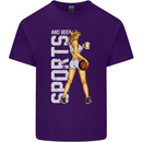 Basketball Sports & Beer Funny Mens Cotton T-Shirt Tee Top Purple