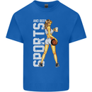 Basketball Sports & Beer Funny Mens Cotton T-Shirt Tee Top Royal Blue