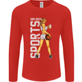 Basketball Sports & Beer Funny Mens Long Sleeve T-Shirt Red