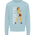 Basketball Sports & Beer Funny Mens Sweatshirt Jumper Light Blue