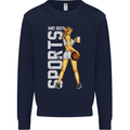 Basketball Sports & Beer Funny Mens Sweatshirt Jumper Navy Blue