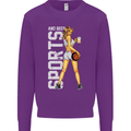 Basketball Sports & Beer Funny Mens Sweatshirt Jumper Purple