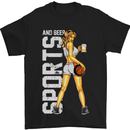 Basketball Sports & Beer Funny Mens T-Shirt Cotton Gildan Black