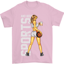 Basketball Sports & Beer Funny Mens T-Shirt Cotton Gildan Light Pink
