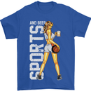 Basketball Sports & Beer Funny Mens T-Shirt Cotton Gildan Royal Blue