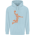 Basketball Word Art Childrens Kids Hoodie Light Blue