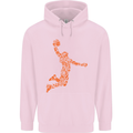 Basketball Word Art Childrens Kids Hoodie Light Pink