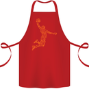 Basketball Word Art Cotton Apron 100% Organic Red