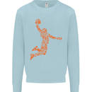 Basketball Word Art Kids Sweatshirt Jumper Light Blue
