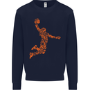 Basketball Word Art Kids Sweatshirt Jumper Navy Blue