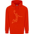 Basketball Word Art Mens 80% Cotton Hoodie Bright Red
