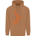 Basketball Word Art Mens 80% Cotton Hoodie Caramel Latte
