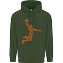 Basketball Word Art Mens 80% Cotton Hoodie Forest Green