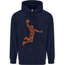 Basketball Word Art Mens 80% Cotton Hoodie Navy Blue