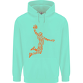 Basketball Word Art Mens 80% Cotton Hoodie Peppermint