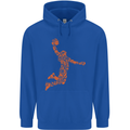 Basketball Word Art Mens 80% Cotton Hoodie Royal Blue