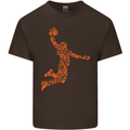 Basketball Word Art Mens Cotton T-Shirt Tee Top Dark Chocolate