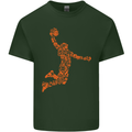Basketball Word Art Mens Cotton T-Shirt Tee Top Forest Green