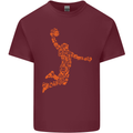 Basketball Word Art Mens Cotton T-Shirt Tee Top Maroon