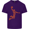 Basketball Word Art Mens Cotton T-Shirt Tee Top Purple