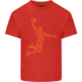 Basketball Word Art Mens Cotton T-Shirt Tee Top Red