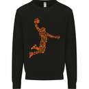 Basketball Word Art Mens Sweatshirt Jumper Black