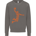 Basketball Word Art Mens Sweatshirt Jumper Charcoal