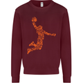 Basketball Word Art Mens Sweatshirt Jumper Maroon